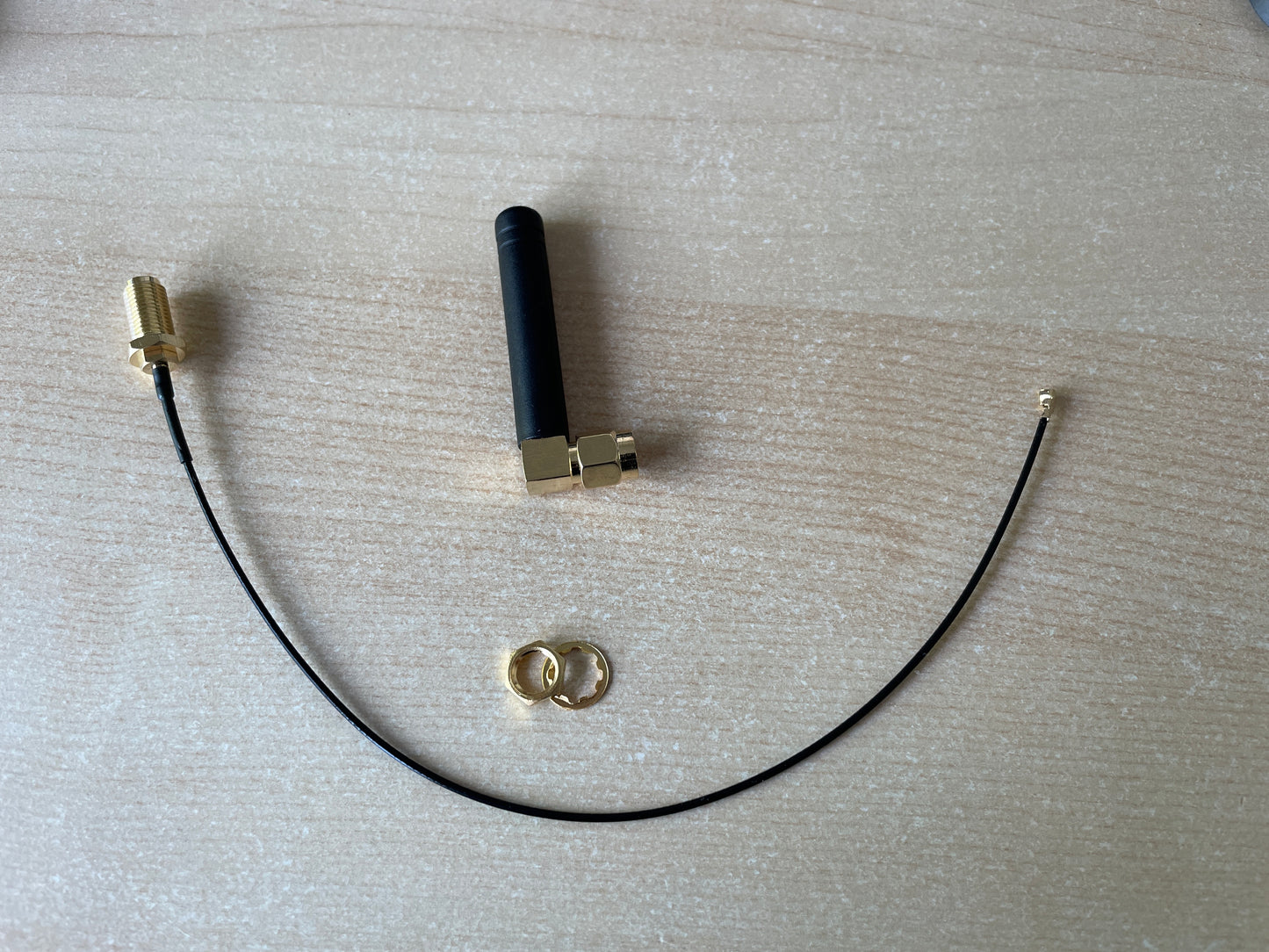 915Mhz 3dbi antenna (48mm 90-deg) - SMA Male with u.fl to SMA Female pigtail extension